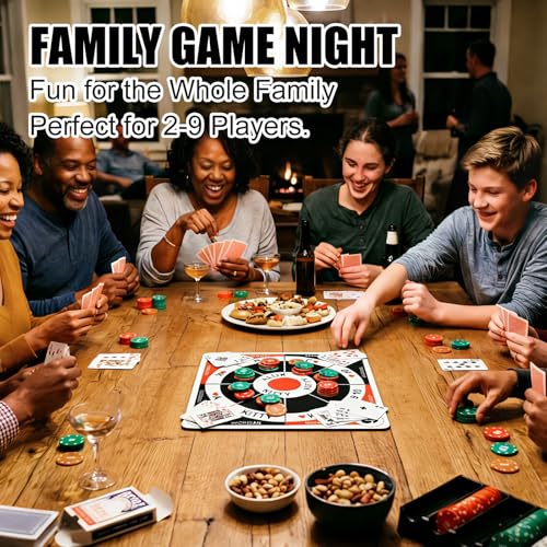 Juego de Mesa Michigan Rummy en Madera, combinación de Rummy, Poker y Juegos de Cartas, incluye 120 fichas numeradas, 2 barajas de cartas y bolsa de almacenamiento, ideal para noches familiares de juegos miniatura 5