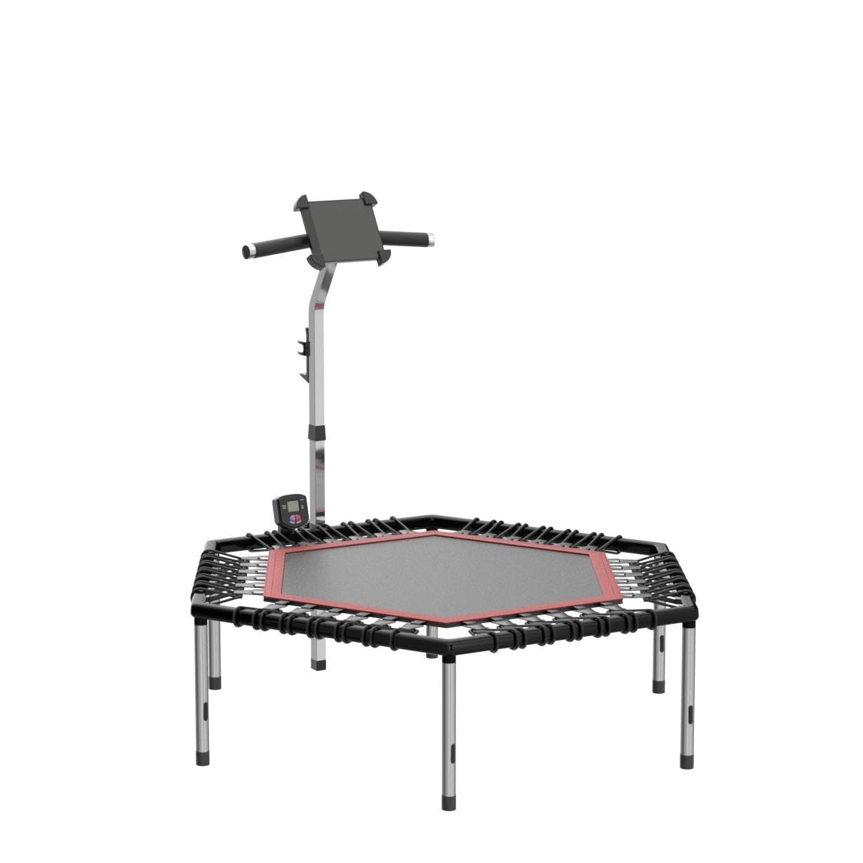 Sportstech HTX100 Trampolino pieghevole | Marchio di qualità tedesco | Trampolino fitness con maniglia | Jumping interno per bambini e adulti | TÜV/GS, contatore di salto, app | Supporto per cellulare