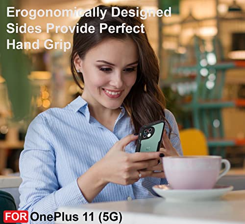 Image of CEDO Backcover for OnePlus 11 (5G) | Camera Protection Shockproof Bumper-Edge | Acrylic Crystal Clear 360 Degree Protection TPU+PC | Transparent Eagle Back Case Cover (Black)