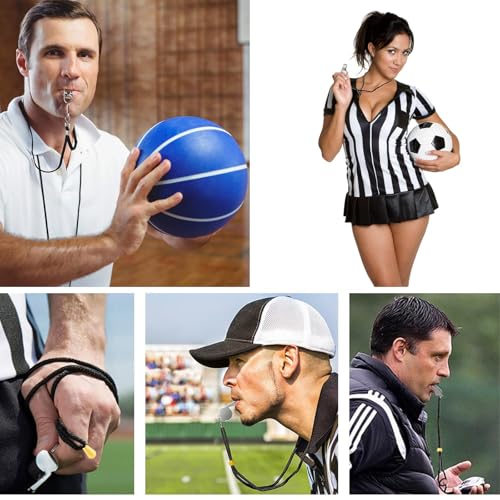 Pack de 16 silbatos deportivos de acero inoxidable con cordón miniatura 4