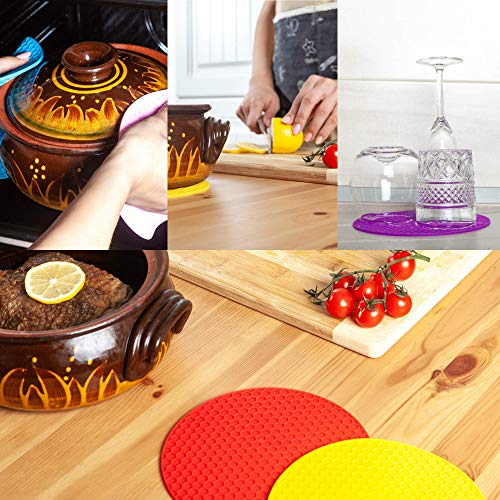 Image of Countertop Protector Heat Resistant Trivets for Hot Pots and Pans - Non-Slip Insulated Heat Pads for Kitchen Counter Multicolor Pack of 4