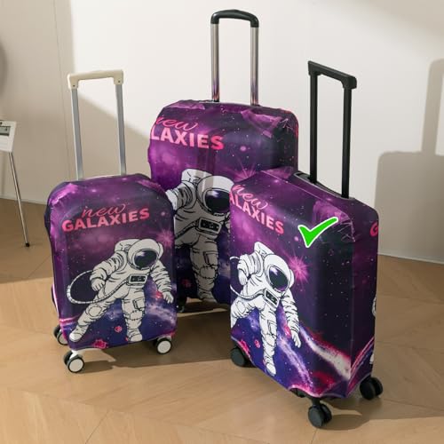 Image of HOKIPO Suitcase Covers for Trolley Suitcase, 220gsm Durable and Washable, Medium (21-22inch) - Galaxy Explorer (AR-6344-D11)