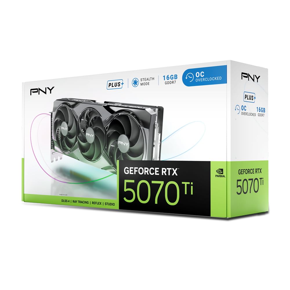 PNY Karta Graficzna GEFORCE RTX™ 5070 Ti 16GB Overclocked Triple Fan Plus DLSS 4