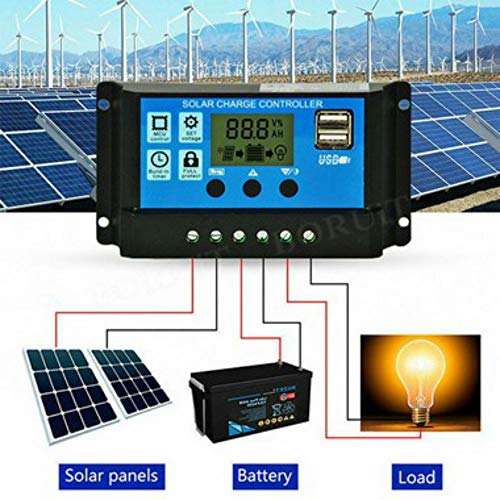Controlador de Carga Solar 30a 12/24v Lcd 2 saídas Usb GT536 - Lorben