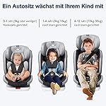 Farsaw Baby Autositz Kindersitz 360°drehbar mit ISOFIX und Ruheposition, Gruppe 0+1/2/3 (9-36 kg/0-12 Year), 5-Punkt-Sicherheitsgurt, Kinderautositz, Schwarz
