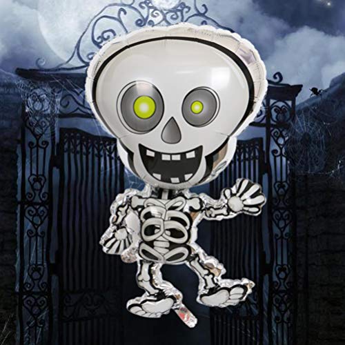 Nuobesty 10Pcs Halloween Skull Foil Balloons Skeletons Mylar Balloons Ghost Skull Balloon For Kids Outdoor Lawn Decorations Party Favors #TOP3