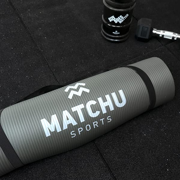 Fitness mat | Yogamat | Sportmat | Anti-slip | Grijs | 180 x 60 x 0,9 cm | Gemaakt van duurzaam NBR | Inclusief… - Image 6
