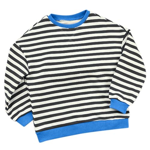 Girls Oversized Striped Sweatshirt Crewneck Long Sleeve Shirt Casual Loose Cute Tops Fall Fashion Preppy Clothes 3-14 Years2