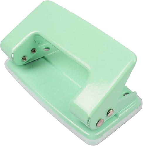 Perforadora de 2 agujeros, perforadora para manualidades, herramienta de perforación de doble agujero, perforadora manual de hojas sueltas, Verde