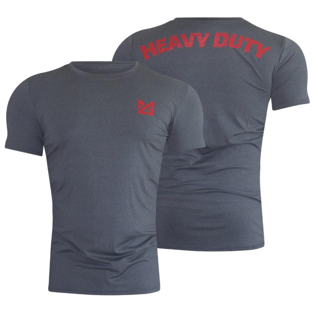 MIGHT & GLORYMIGHT&GLORY Powerlifting Men Sport T-Shirt, Grey, Heavy Duty