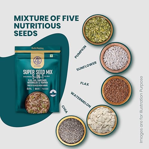 Image of 41 Foods Premium Seed Mix 5-in-1 | Flax, Chia, Pumpkin, Sunflower & Watermelon Seeds | 200g
