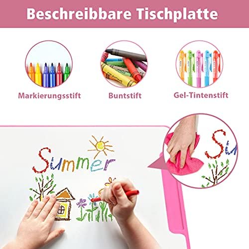 Generisch 67622HW-PI biurko dziecięce, różowe,