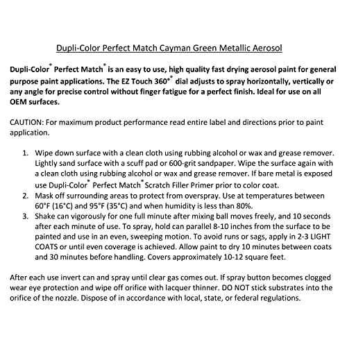 Image of Dupli-Color Perfect Match Premium Automotive Paint, Cayman Green (M), 8 oz