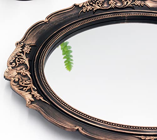 Eaoundm 13.1 X 14.8 Inchs Decorative Wall Mirror,Vintage Hanging Mirrors For Bedroom Living-Room Dresser Decor Oval thumb #6