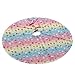 Produktbild Hicyyu Pixel Ice Cream Rainbow Cute Santa and Snowman Dolls Design Christmas Tree Skirt Gorgeous Xmas Tree Decoration Skirt,Size:48 inches