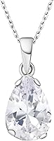 Vista 8 de 925 Sterling Silver Gemstone Necklace - Gemstone Teardrop Necklace - Birthstone Necklace for Women Silver - Pear Gemstone Pendant - Silver Jewelry