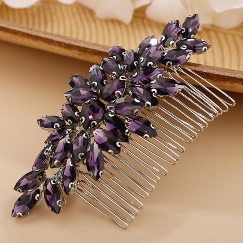 Peine Octwine para boda con cristales decorativos miniatura 3