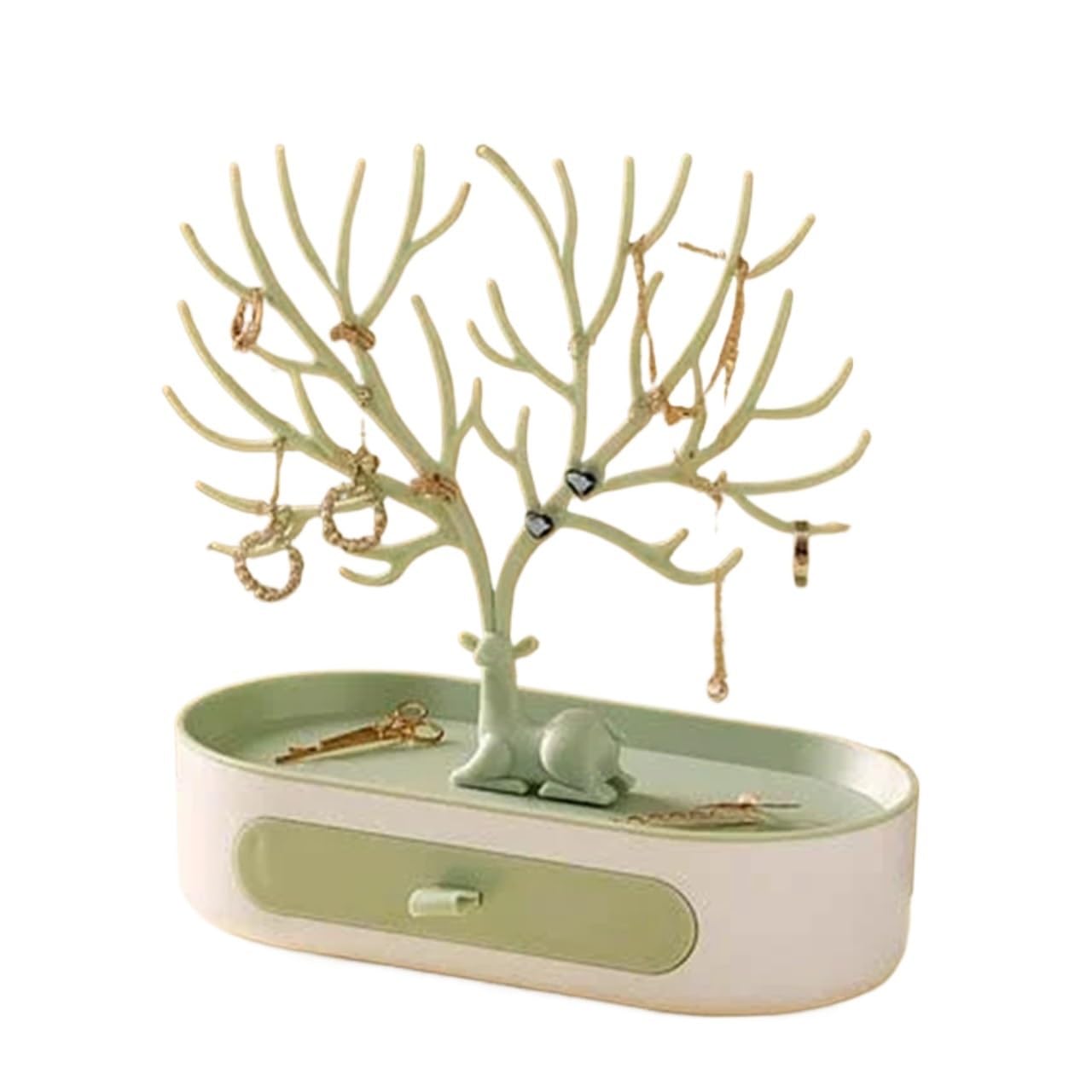 Zymjzbetic Jewellery Tree Jewelry Rack Necklaces Rings Display Bracelet Deer Organizer Cases Stand Tray Tree For Women(Color 9)