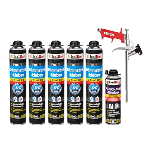 Isolbau B2 Dämmstoffkleber SET - 5 x 750 ml Perimeterkleber, 1 x...
