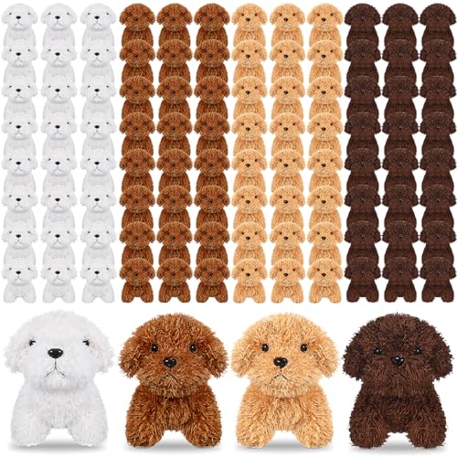Sosation 100 Pcs 4.72 Inch Mini Dog Stuffed Animal Bulk Adopt a Puppy Favor