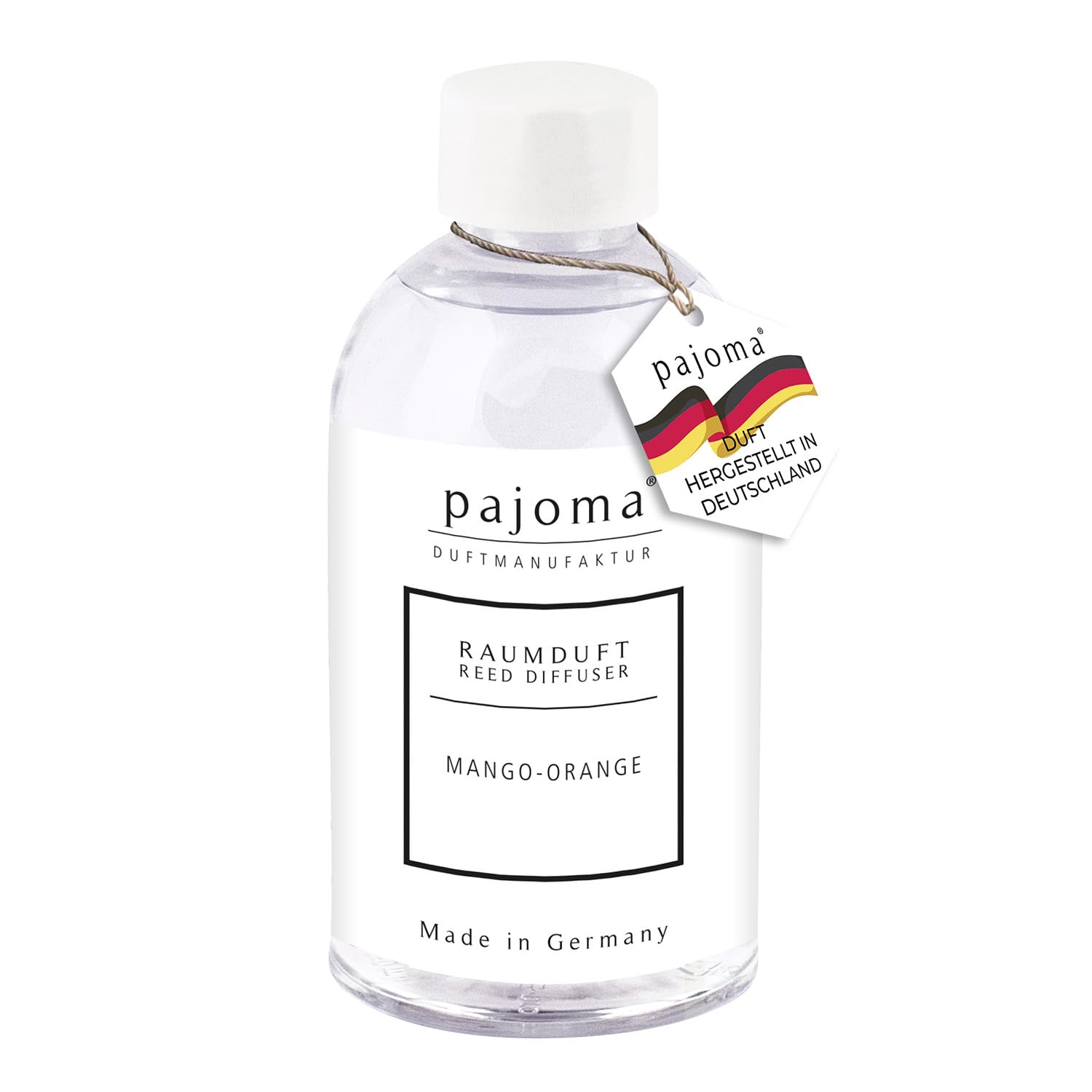 pajoma® Zapach do pomieszczeń, butelka uzupełniająca 250 ml, wkład do odświeżacza powietrza, intensywny i wysokiej jakości zapach w jakości premium (mango pomarańczowy)
