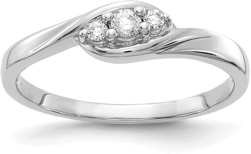 Saris and Things 14K White Gold Diamond Ring (0.105Cttw