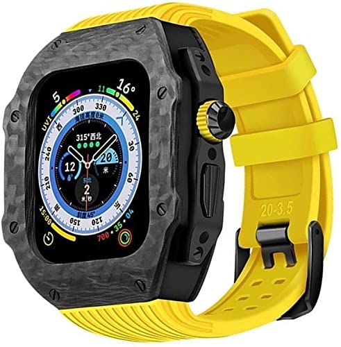 Coque de protection en fibre de carbone Apple Watch Ultra bracelet caoutchouc iWatch 45mm 44mm
