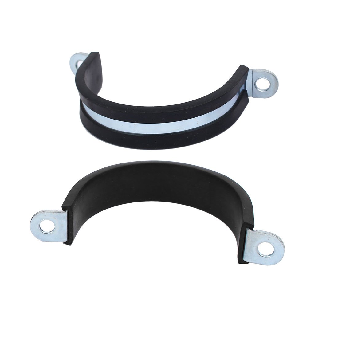 Aexit M55 EPDM Clamps Rubber Lined U Shaped Pipe Tube Strap Clamps Clips Strap Clamps Fasteners 2pcs