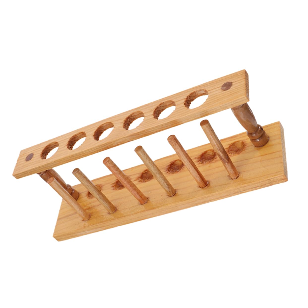 Cabilock 4 Piezas Gradilla para tubos de ensayo de madera Pararse Titulares agujero Muestras gradilla para tubos de ensayo de laboratorio estante de almacenamiento de tubos de ensayo Marrón