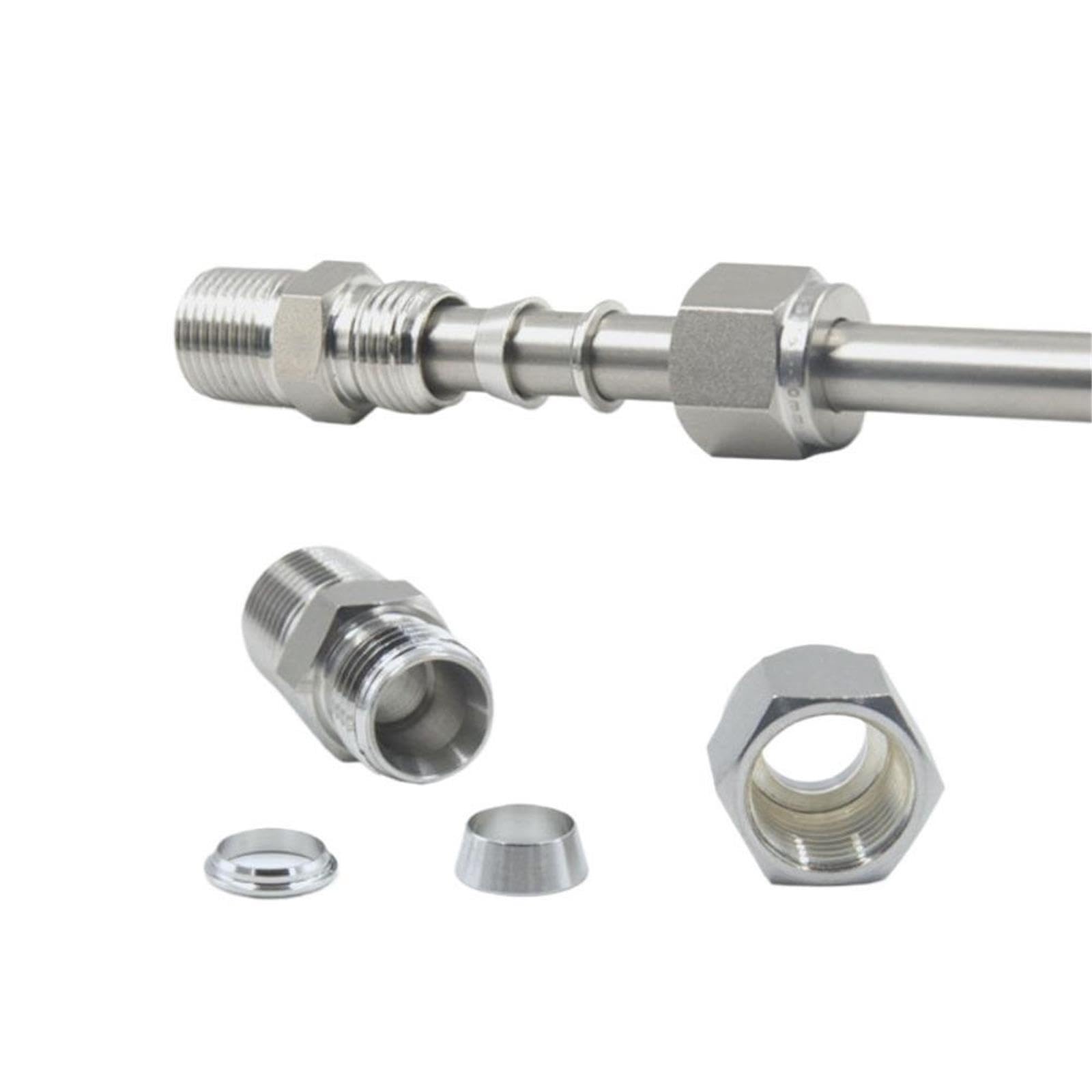 Union Compression Tube, Connecteur Raccord Tuyau Acier Inoxydable 316L