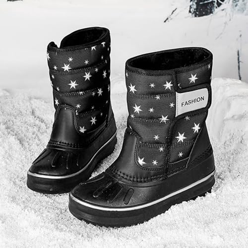 Boys & Girls Snow Boots Insulated F𝐮r Lined Warm Anti-Slip Waterproof Winter Boot Snow Boots Outdoor Kids Shoes2