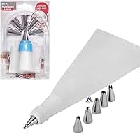 Kit para Confeiteiro com Saco Rosca de encaixe e 6 Bicos de Aço Inox para Confeitar Bolos Cupcakes e Sobremesas