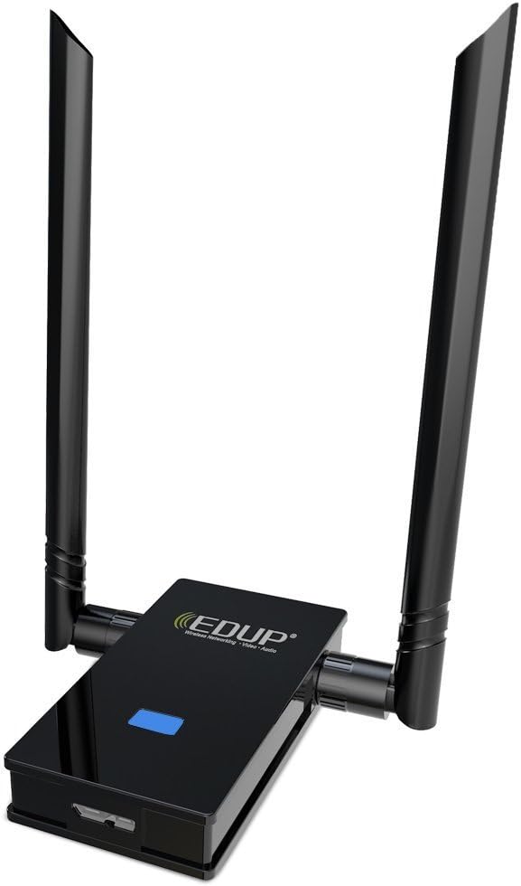 USB 3.0 WiFi Adapter AC 1300Mbps with 39" USB Cable, Long Range High Gain 6DBI Dual Band Antennas 5G/2.4Ghz Wireless Network Adapters for Desktop PC