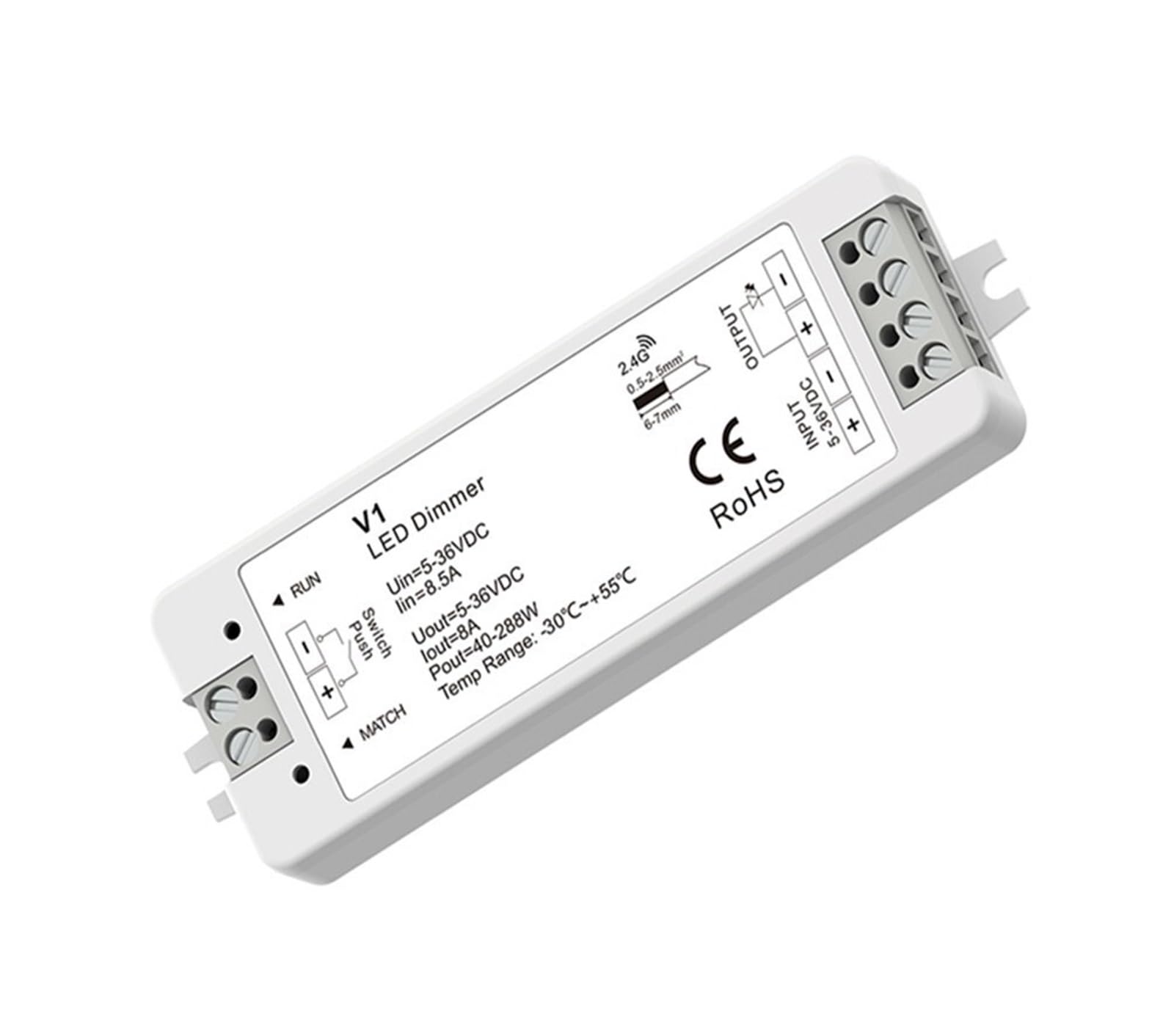 Controlador monocolor 2,4G para tira LED 5-36V resuelve el control complejo de 4 zonas
