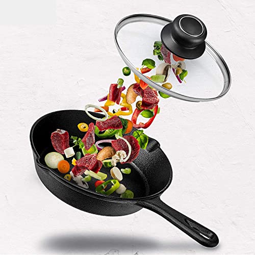 8 Inch Glass Lid For Frying Pan, Fry Pan Lid, Skillet Lid, Pan Lid With Handle, Compatible With 8" Lodge - Fully Assembled Tempered Replacement Cover, 8"/20Cm, Clear #TOP4