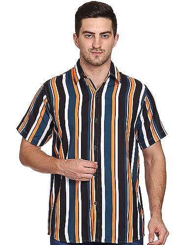 Image of SXV Men's Cotton Rayon Digital Printed Half Sleeves Shirt (LINING)