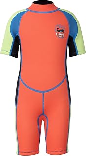 Neoprene Wetsuit for Kids 2.5mm, Shorty Suit for Boys Girls, Thermal Swimsuit UV Protection Keep Warm Back Zipper One Piece Diving Suit for Swimming Diving Surfing Snorkeling
