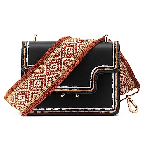 Image of Wide Shoulder Strap Adjustable Replacement Belt Guitar Style Crossbody Bag Handbag Strap Multicolor Canvas Straps(Wide:2in)(Color86)