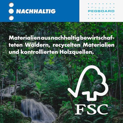 Pegboard 1 St. Werkzeugwand aus Holz (MDF) 120 x 60 x 0,5 cm - Lochung Ø7 mm Lochabstand 25,4 mm - weiß lackiert - Made in Germany