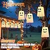 3 Packs Halloween Hanging Ghosts Decorations Outdoor Indoor, Spooky Glowing Ghost Witch Hat Striped Stockings High Heels String Lights 3 Modes Patio Yard Front Porch Tree Party(Contains 18 Batteries) #3
