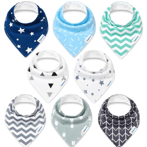 Image of Baby Bibs | Multi-Pack Organic Cotton Bandana Drool Bibs, Soft Absorbent Adjustable Bibs for Boys & Girls