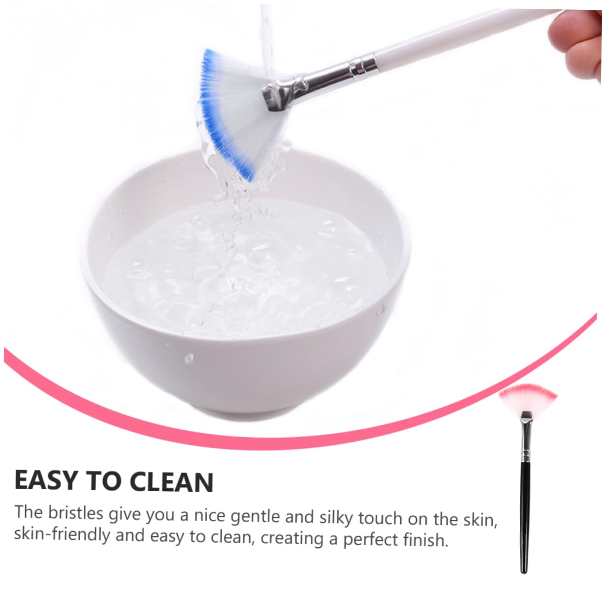 BIUDECO 2pcs Facial Mask Set White Black Long Handle Skincare Tools for Gel Cream Masks Gentle on Skin