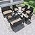 Kullavik 8 Pieces Outdoor Patio Furniture Set,PE Wicker Rattan Chairs Garden Conversation Sets with Tempered Glass Table and Soft Cushions for Lawn,Pool or Backyard,Sand
