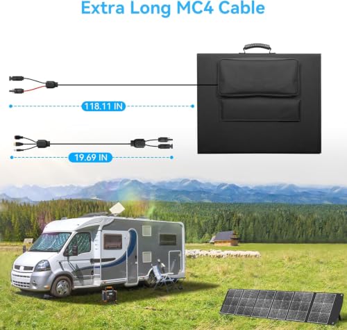 Image of 300W Portable Solar Panel Suitcase 40V MC4 Cable XT60 DC for Power Station