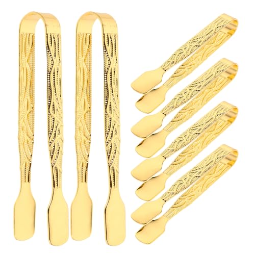 Kichvoe ヴィンテージ アイアン チャコールトング 6個:アンティークデザイン 刻印入りハンドル付きインセンストング - Bakhoor バーナークリップ メタルチャコールクランプ インセンスバーナー用