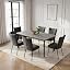 1 Grey Table + 6 Velvet Chair|grey