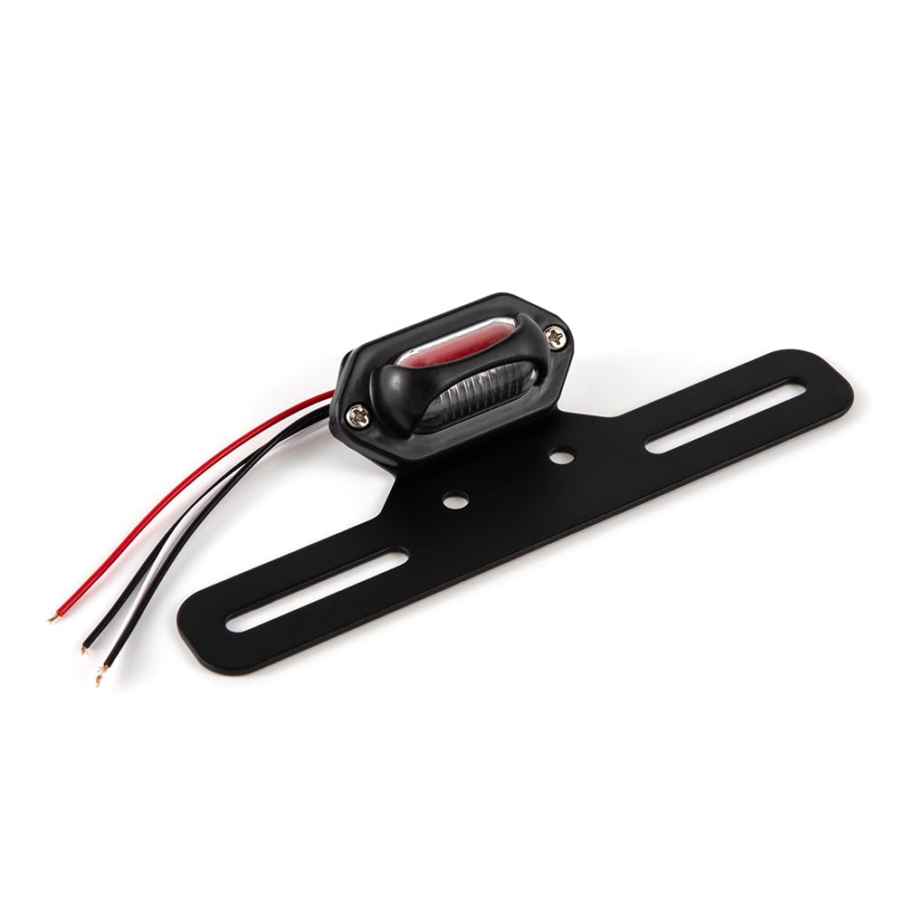 Faro Posteriore Moto con Supporto Fanale Posteriore Moto LED Fanale Stop Omologato E24 Compatibile con Street Cruiser Chopper Cafe Racer
