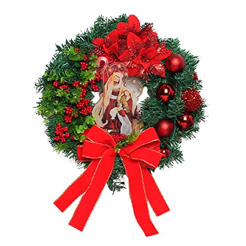 Couronne de Noël sacrée de 30 cm, le cadeau idéal pour embellir une porte