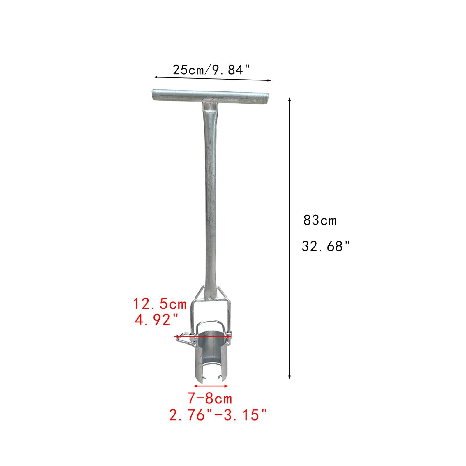 Outil de Transplantation de Bulbes Jardinage Long Manche Acier Inoxydable 9.84x32.68 pouces pour Plantation Semis Légumes