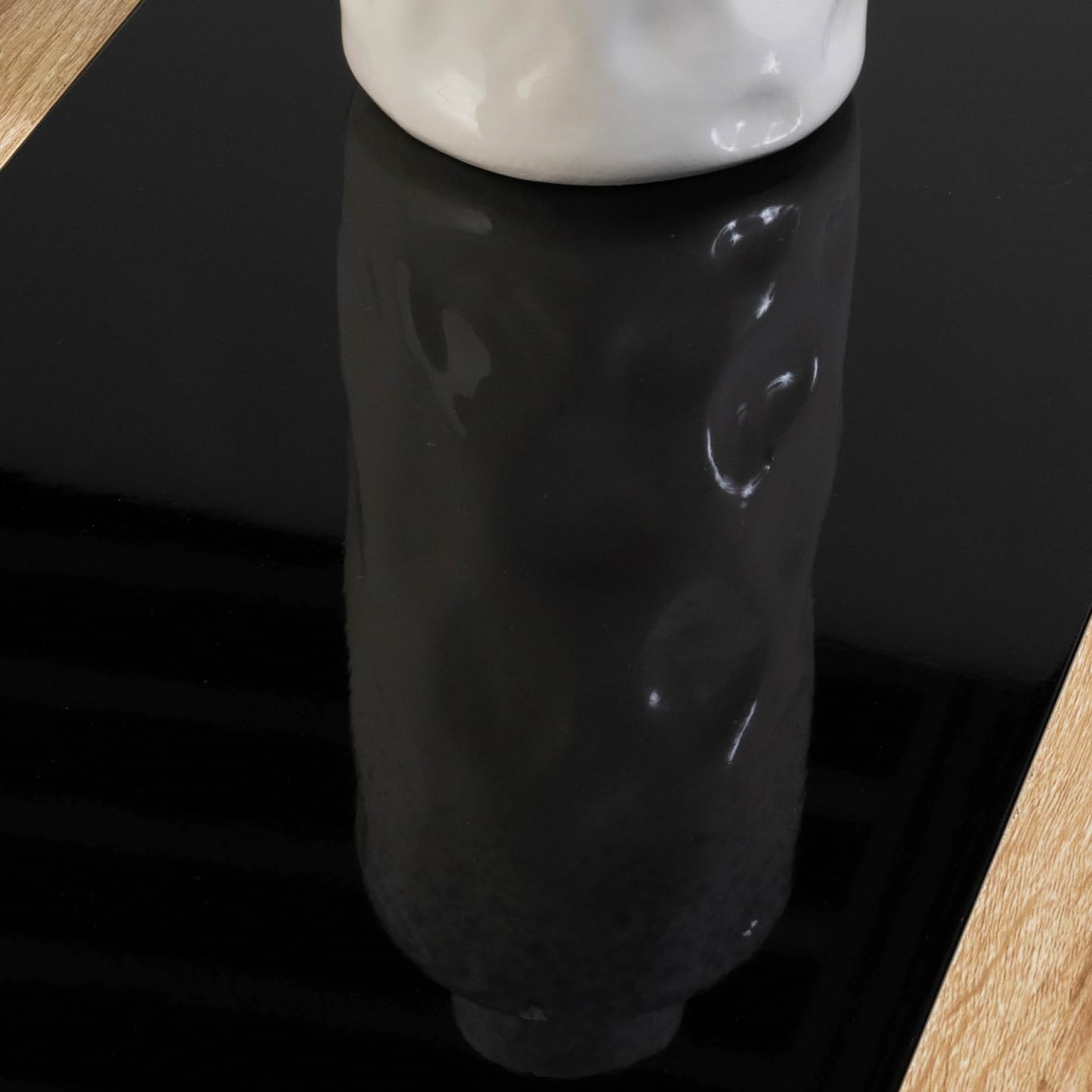 IDMarket - Tavolo da pranzo rettangolare GEORGIA per 8 persone in simil-faggio e nero 160 x 80 cm
